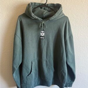 Obey Forest Green Oversized Hoodie - Streetwear Loungewear Skater Indie Basic